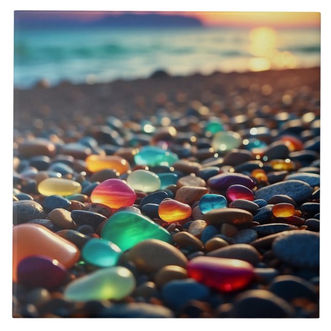 Sea stones Ceramic Tile (Front)