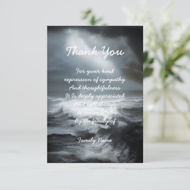 Sea Storm Thank You Card (Standing Front)