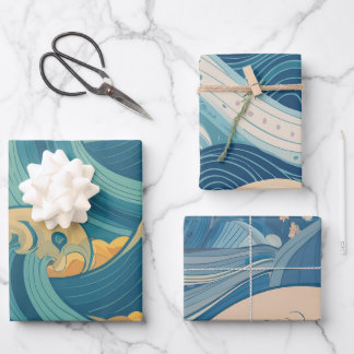 Sea Style Wrapping Paper Sheet