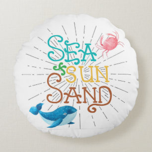 Sea Sun Sand Round Cushion