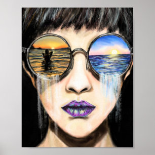 Sea Sunrise and Sunset Emotion Poster - Painting