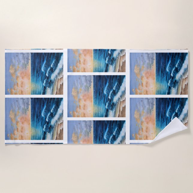 Sea Sunrise Ocean Beach Clouds Tranquillity Magic  Towel (Front)