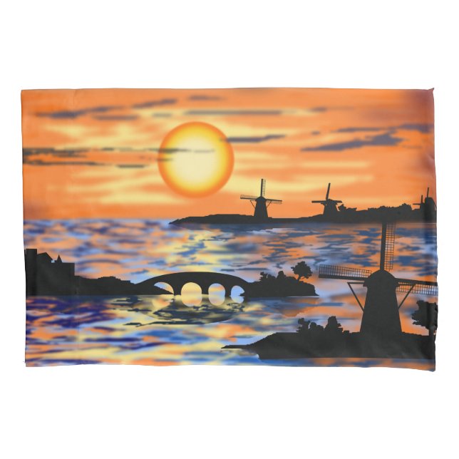 Sea Sunrise Pillow Case (Front)