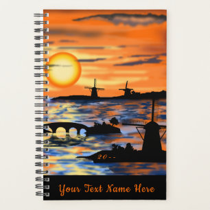 Sea Sunset Planner Custom Text and Year