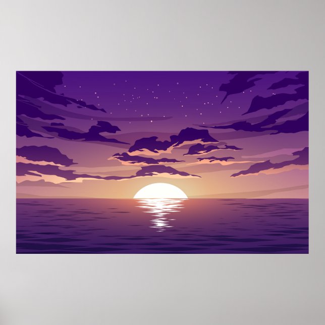 Sea Sunset Poster (Front)