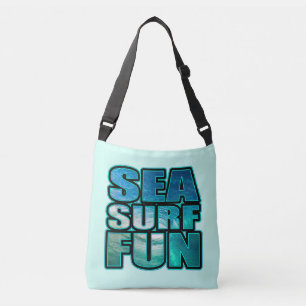 sea, surf, fun crossbody bag