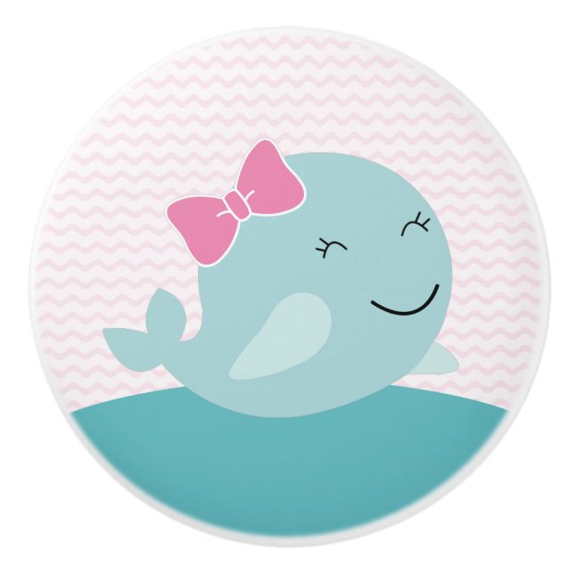 Sea Sweeties Whale Nursery Drawer Pull Knob (Front)