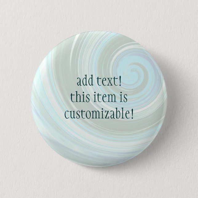Sea Swirl Custom Buttons and Pins to Personalise (Front)