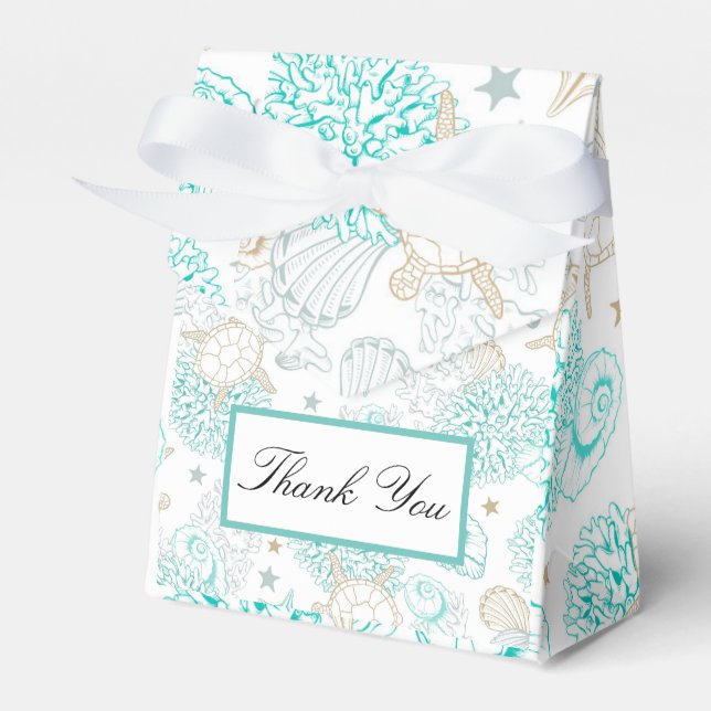 Sea The Love Beach Wedding Flat Favour Box (Front Side)