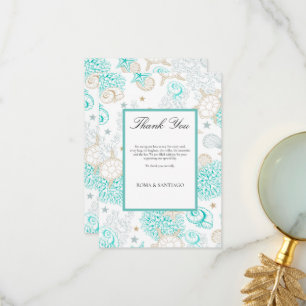 Sea The Love Beach Wedding  Thank You Card
