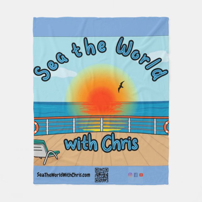 Sea The World With Chris Fleece Blanket (Front)