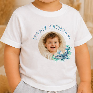 Sea Theme Its My Birthday Custom Photo Baby Shirt