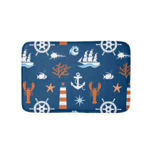Sea Theme Pattern 1 Bath Mat