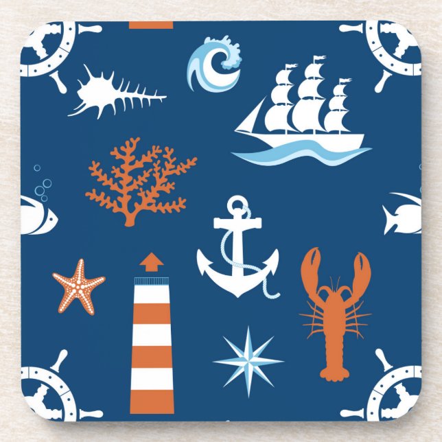 Sea Theme Pattern 1 Coaster (Front)