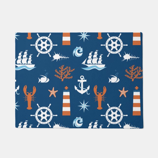 Sea Theme Pattern 1 Doormat (Front)