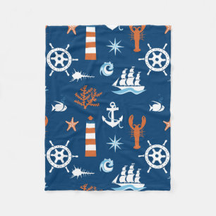 Sea Theme Pattern 1 Fleece Blanket