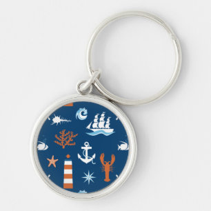 Sea Theme Pattern 1 Key Ring