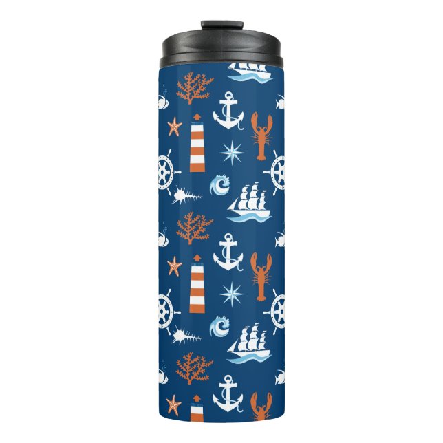 Sea Theme Pattern 1 Thermal Tumbler (Front)