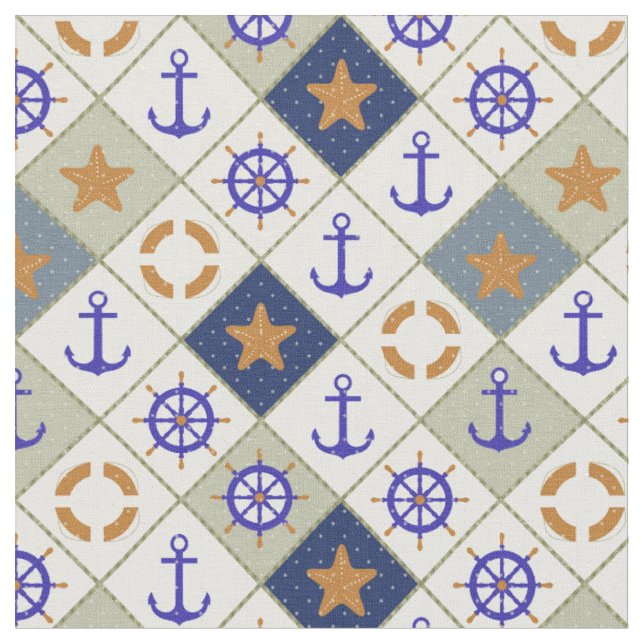 Sea Theme Pattern 2 Fabric (Close Up)