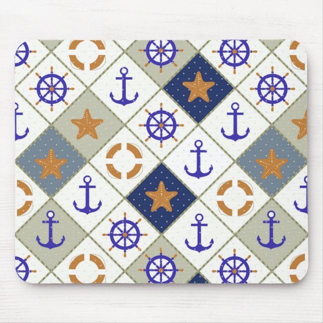 Sea Theme Pattern 2 Mouse Mat (Front)
