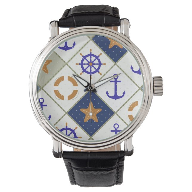 Sea Theme Pattern 2 Watch (Front)