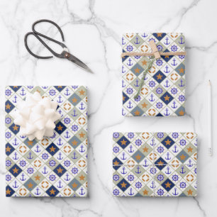 Sea Theme Pattern Wrapping Paper Sheet