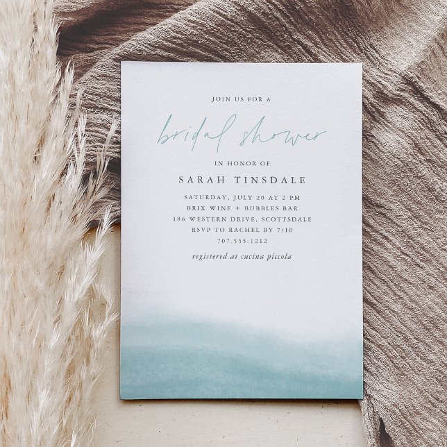 Sea Tides Coastal Watercolor Bridal Shower Invitation (Creator Uploaded)