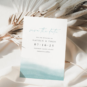 Sea Tides Elegant Simple Coastal Watercolor Save The Date