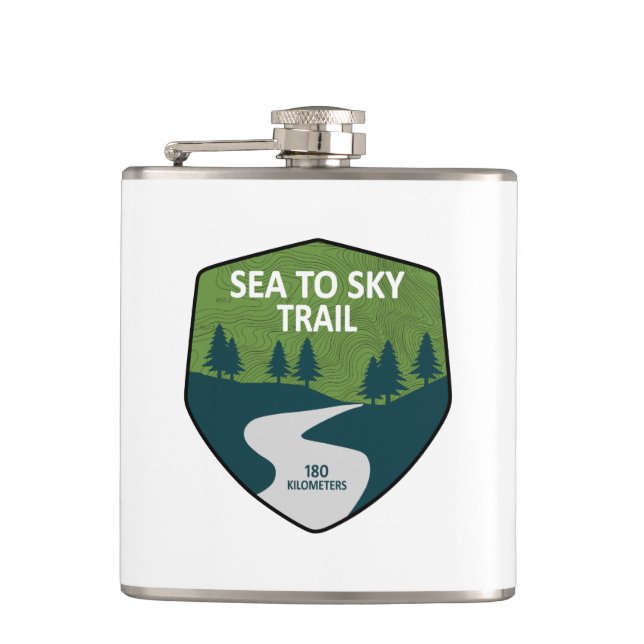 Sea To Sky Trail British Columbia Hip Flask (Front)