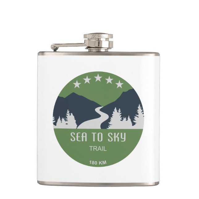 Sea To Sky Trail British Columbia Hip Flask (Front)