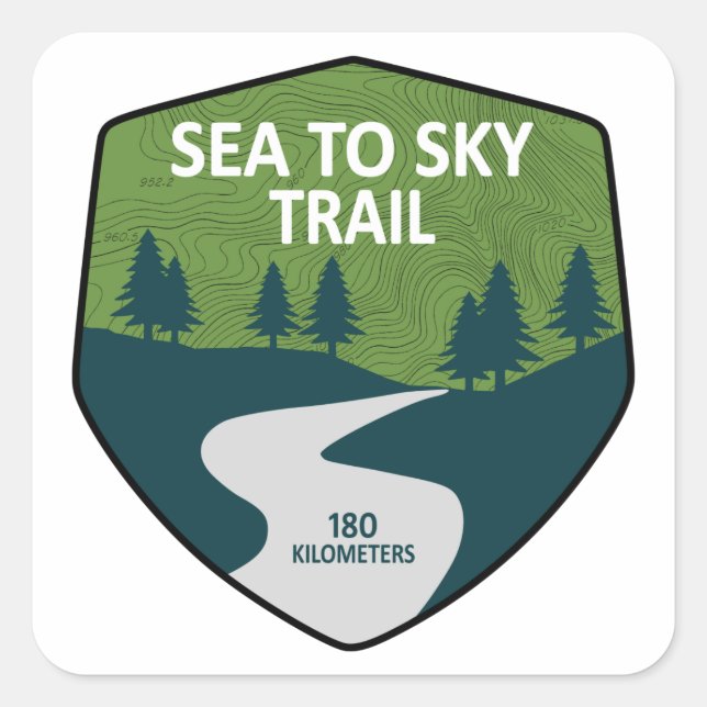 Sea To Sky Trail British Columbia Square Sticker (Front)