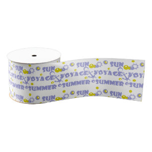 Sea, travel , summer , sun grosgrain ribbon