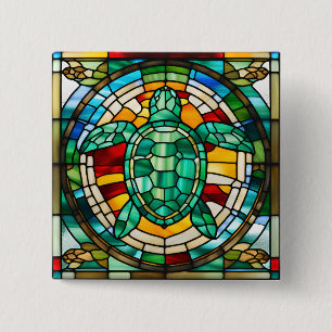 Sea Turtle 15 Cm Square Badge