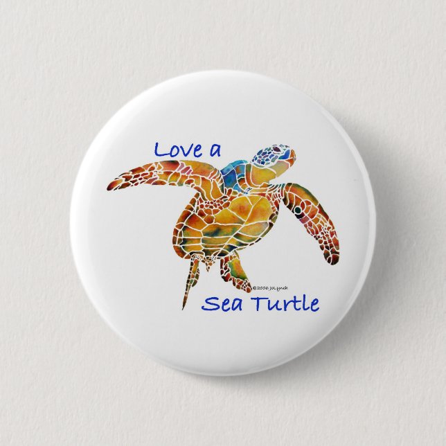 Sea Turtle 6 Cm Round Badge (Front)