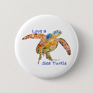 Sea Turtle 6 Cm Round Badge