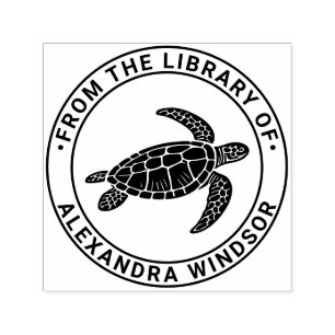 Sea Turtle #6 Library Book Name Self-inking Stamp