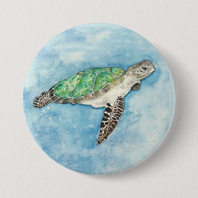 Sea Turtle 7.5 Cm Round Badge (Front)