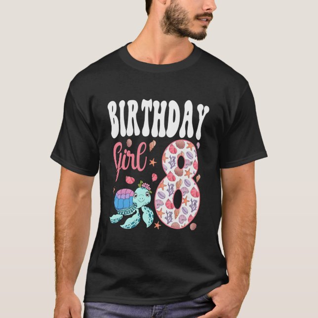 Sea Turtle 8Th 8 Ocean Aquarium Bday T-Shirt (Front)
