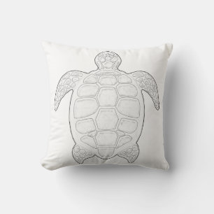 Sea Turtle Adult Colouring Pillow