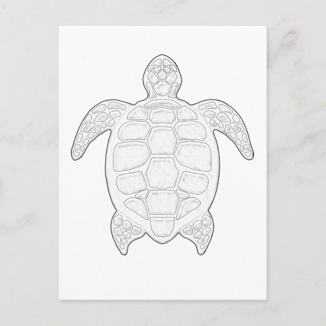 Sea Turtle Adult Colouring Postcard (Front)