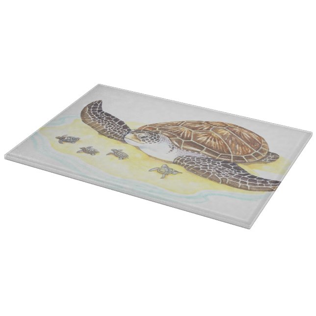 Sea Turtle and Babies Cutting Board (Corner)