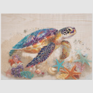 Sea Turtle and Coral Decoupage Tissue Paper