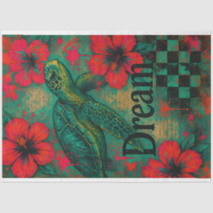 Sea Turtle and Hibiscus – Decoupage Paper   Tissue