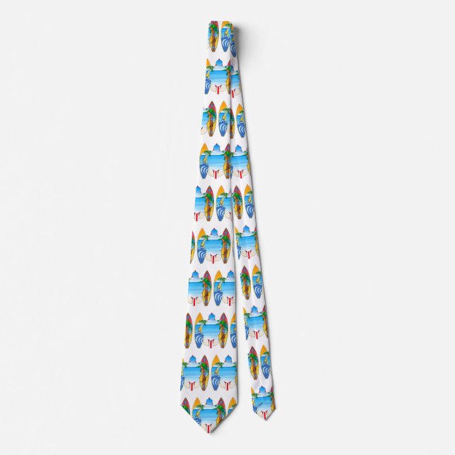 Sea Turtle and Surfboards Tie (Front)