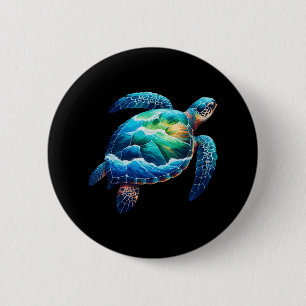 Sea Turtle Animal Earth Day Women Men Kids Earth D 6 Cm Round Badge