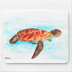 Sea turtle animal tortoise diving Beach Florida Mouse Mat