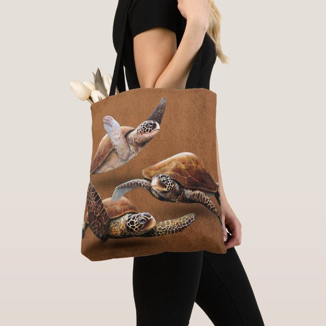 Sea Turtle Animals Extinction Save The Turtles Tote Bag (Close Up)