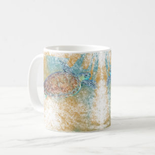 Sea Turtle Art Coastal Art Coffee Mug