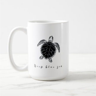Sea turtle b/w coffee mug