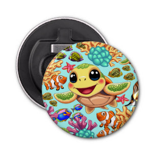 Sea Turtle Baby Happy and Cute Character Bottle Opener